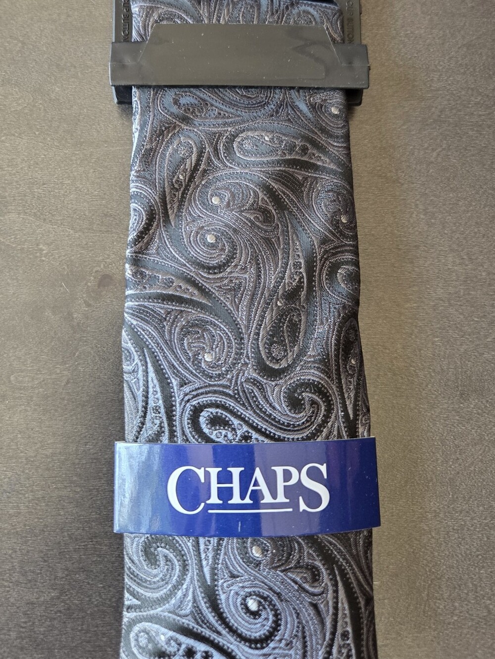 NWT Chaps Woven Charcoal Paisley Silk-Blend Necktie | Business/Formal